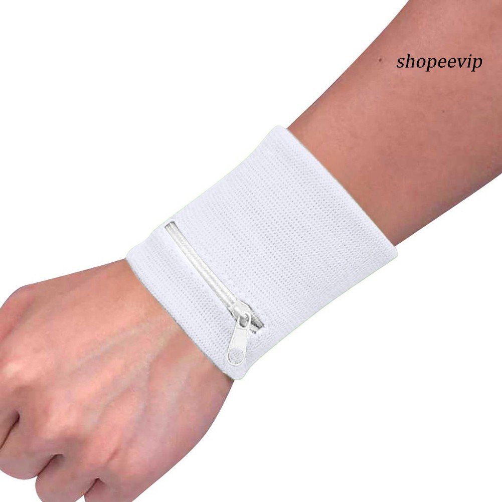 1 Băng Quấn Cổ Tay Có Khóa Kéo Hỗ Trợ Khi Chạy Bộ / Chơi Thể Thao