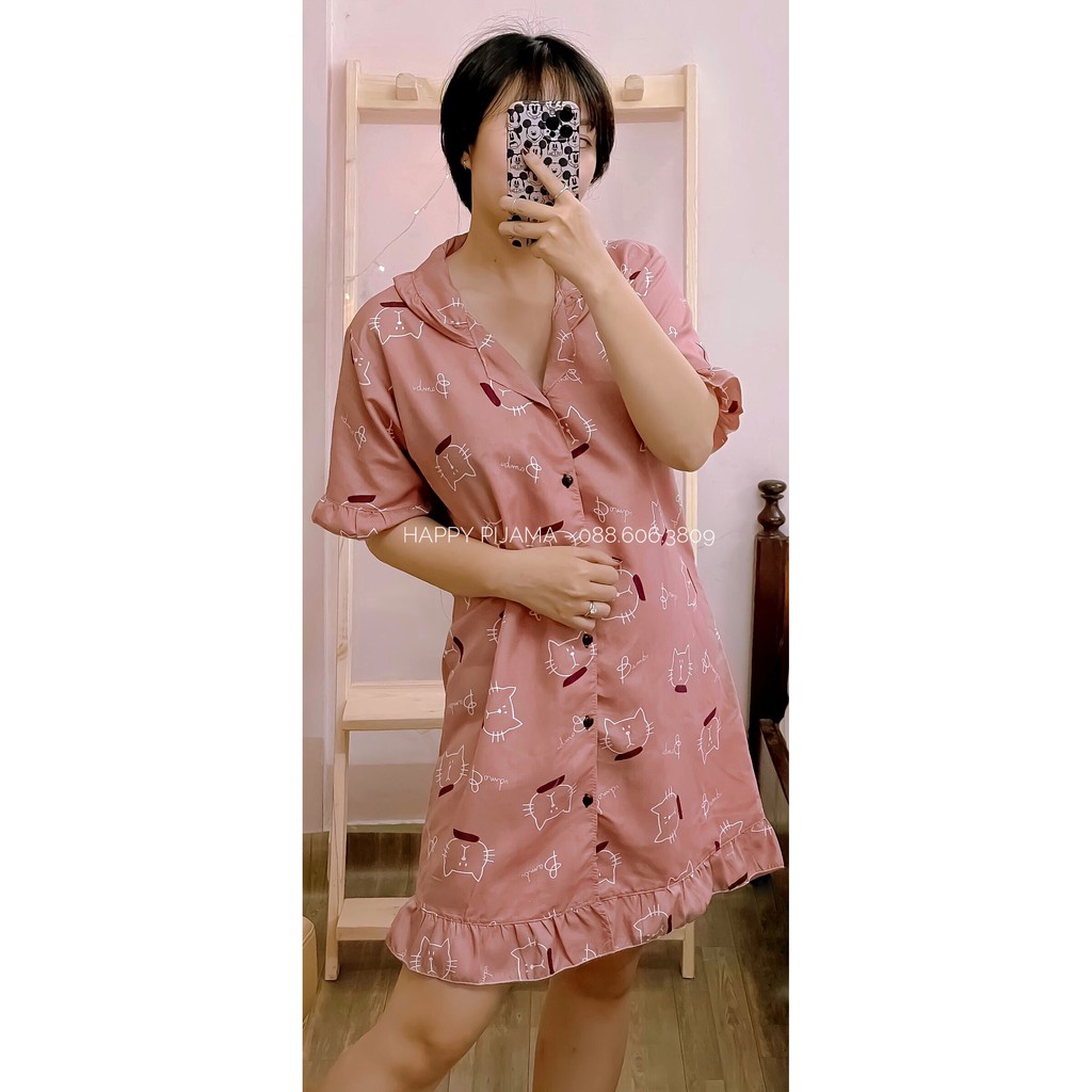 Váy Ngủ Cute ⚠️❗ HÀNG LOẠI 1 - XƯỞNG MAY⚠️❗ chất Kate Thái Cực Mát, Họa Tiết Hoạt Hình Dễ Thương