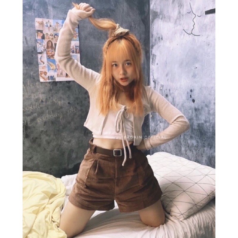 { SALE GIÁ SỐC} ÁO KHOÁC CỘT DÂY CROPTOP TAY DÀI ❤️❤️❤️❤️ SIÊU XINH-MẪU HOT