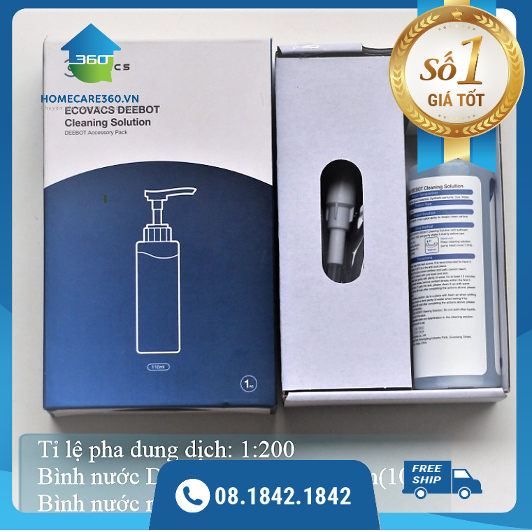 Nước lau sàn chuyên dụng chính hãng 110ml - Ecovacs Deebot T8, T9, T10, X1 Omni, X1 Turbo, N9 plus, W10