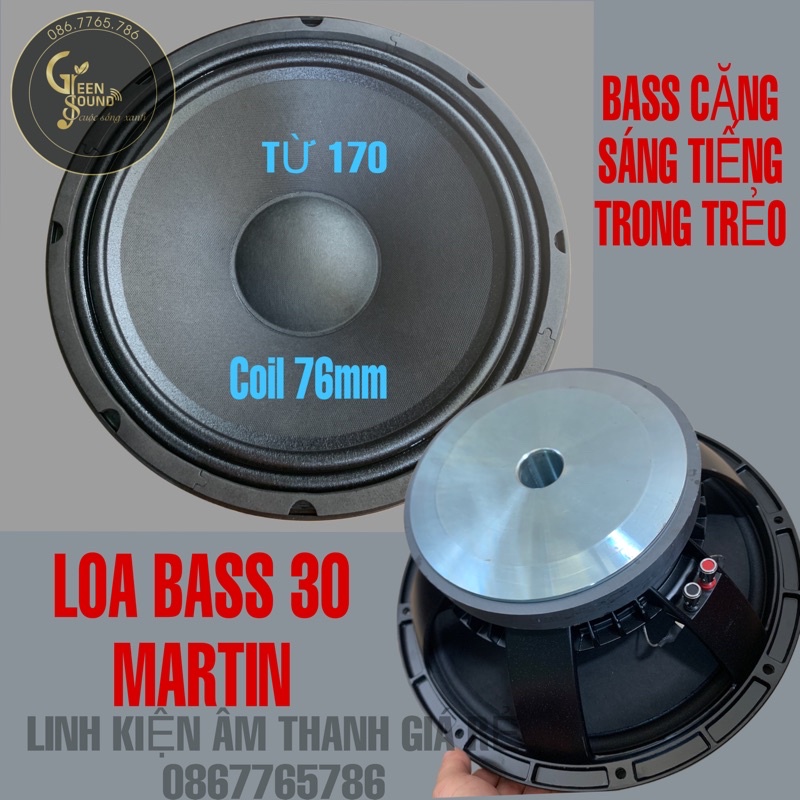 2 CỦ LOA BASS 30 MARTIN TỪ 170 COIL 76 - BASS CĂNG TIẾNG CHẮC - CỦ LOA 3 TẤC
