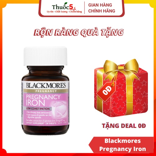 [GIÁ GỐC] Blackmores Pregnancy Iron bổ sung sắt cho mẹ bầu và mẹ sau sinh - Lọ 30 viên