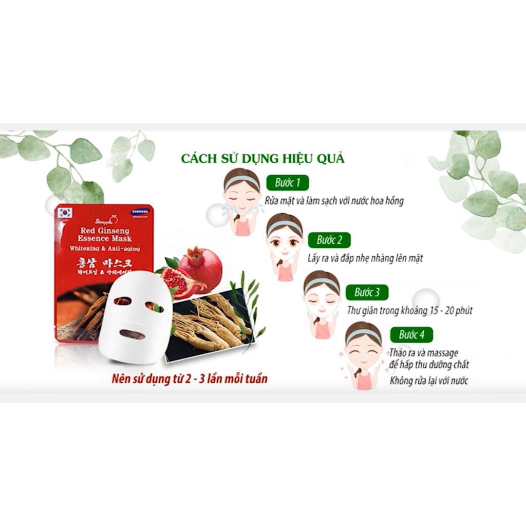 Mặt nạ dưỡng da hồng sâm Hàn Quốc Red Ginseng Essence Mask (combo 4 cái)