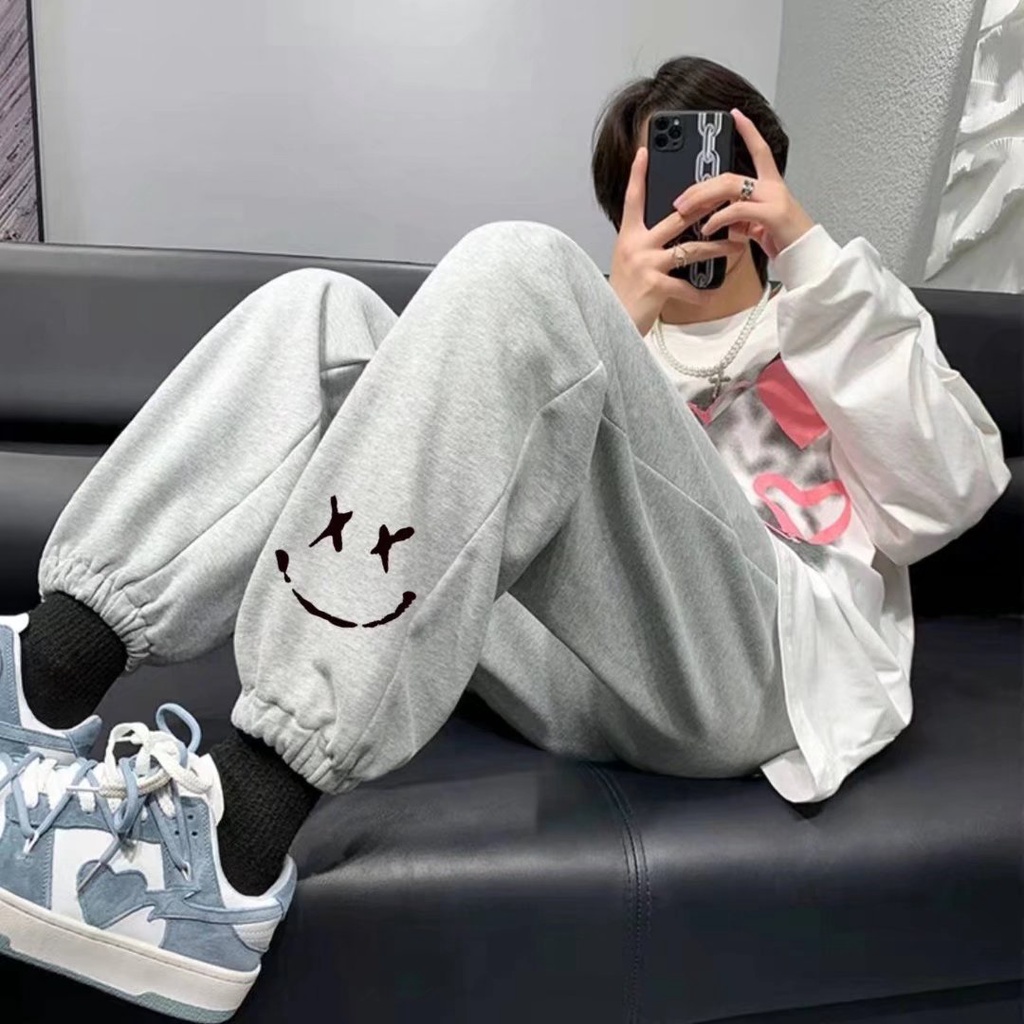 【S-3XL】Quần Jogger Thể Thao Dáng Rộng In Hình Cá Sấu Thời Thượng Hợp Xu Hướng Cho Nam