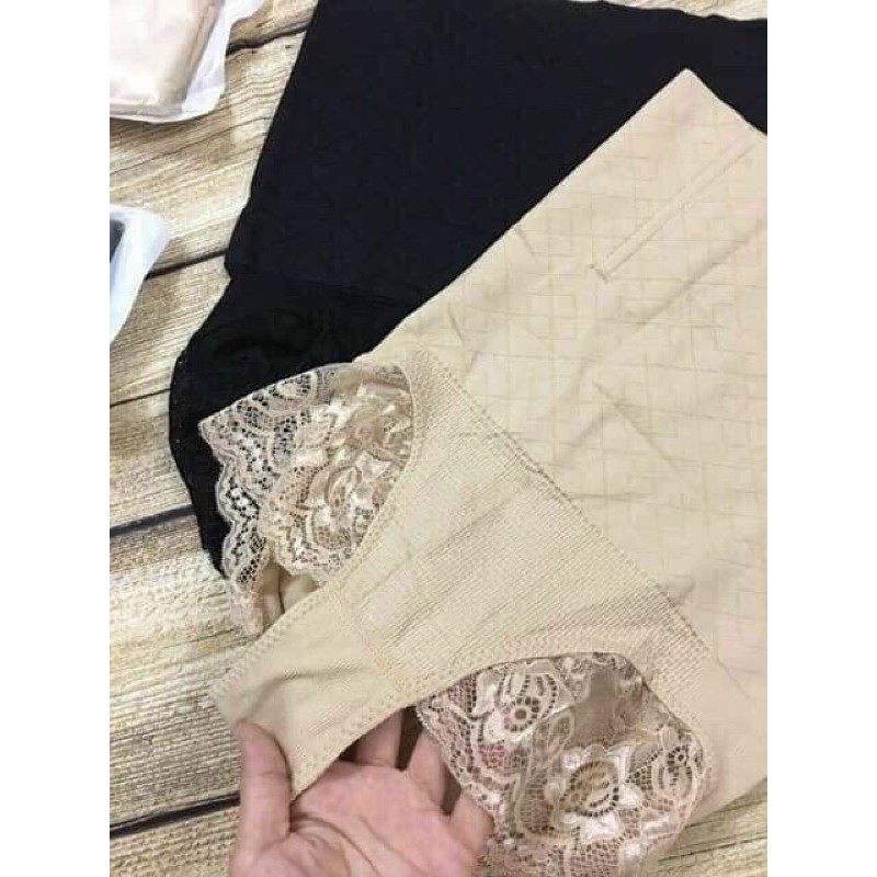 Quần gen nịt bụng có ren và thanh silicon chống cuộn Munafie GB02