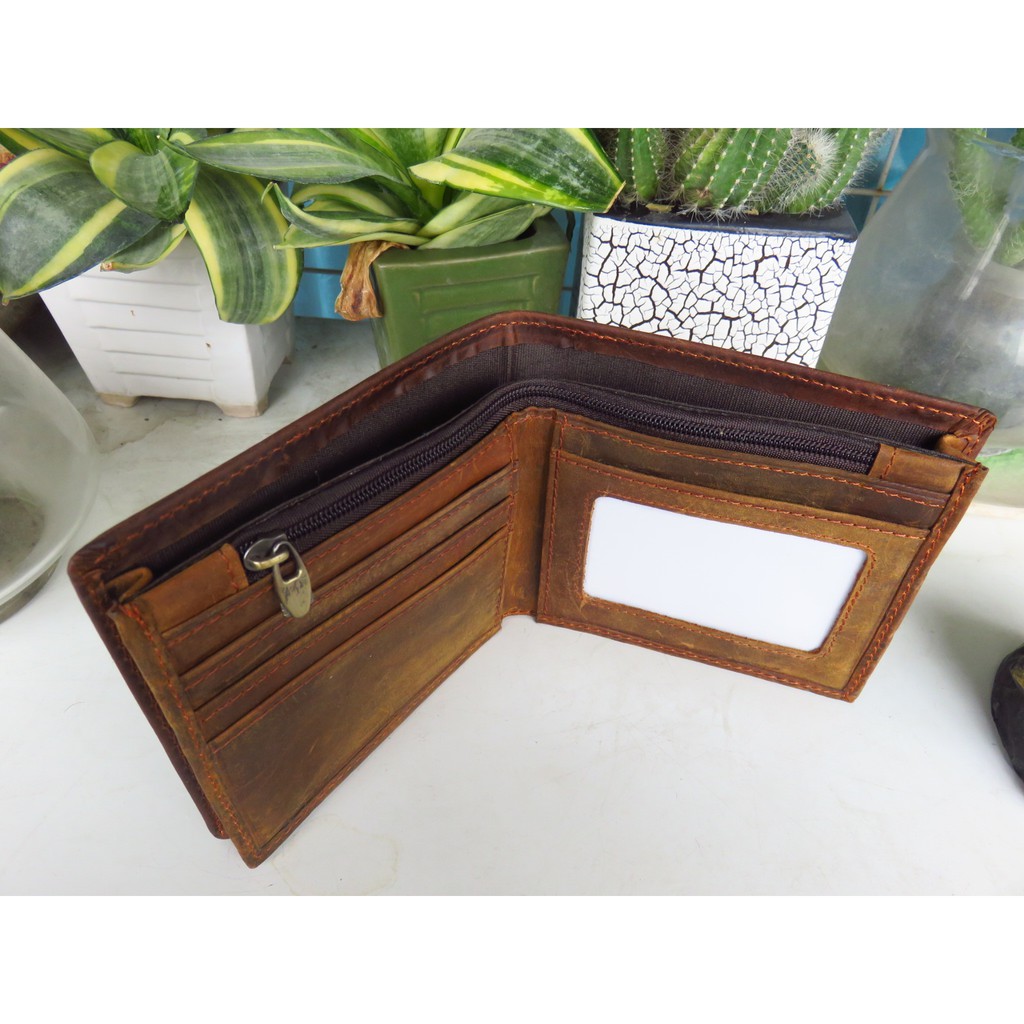 Ví da bò sáp ngựa điên cực chất đẳng cấp phái mạnh VTC26 thatchatstore