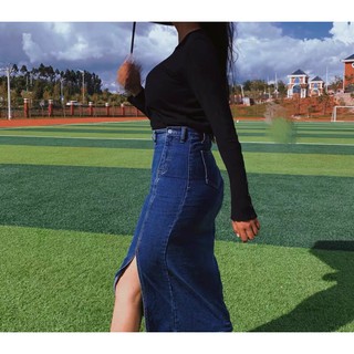 Chân Váy Jean Xẻ Tà [KÈM ẢNH THẬT]
