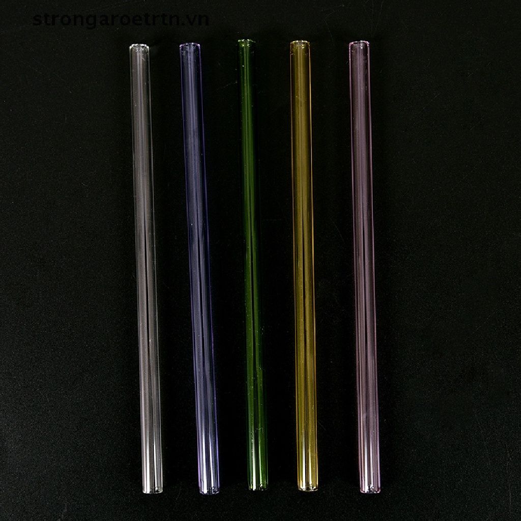 Reusable Straight Pyrex Glass Drinking Straw for Wedding Birthday Party 5 Colors .