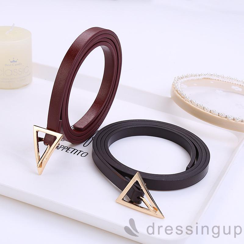 Thắt lưng da phối khóa hình tam giác kiểu dáng thời trang cho nữ