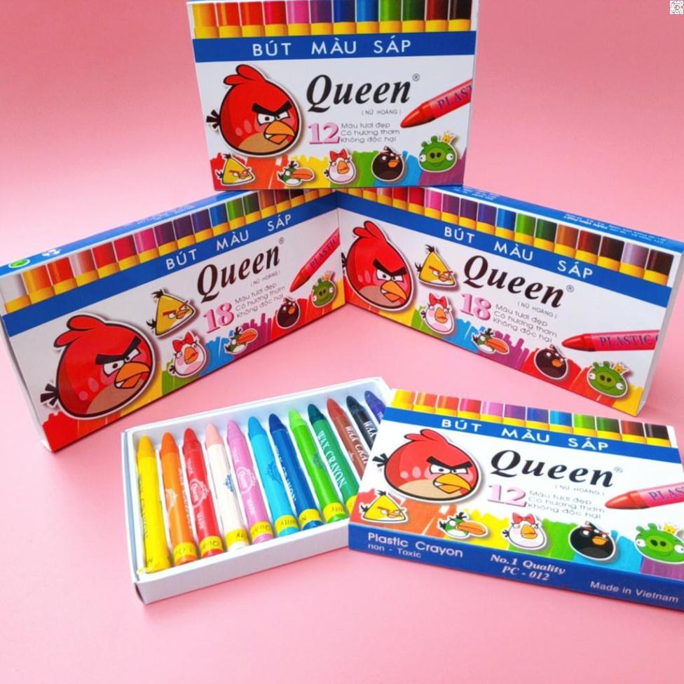 Bộ Sáp Màu Queen, Tô Màu Đẹp Không BỊ Gãy -Gồm 12/18 Màu