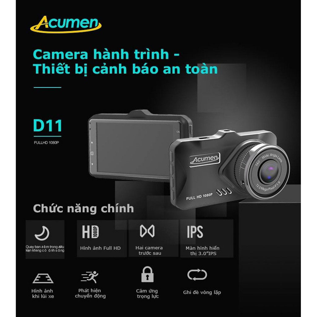 Camera hành trình chính hãng ACUMEN D11 từ Mỹ