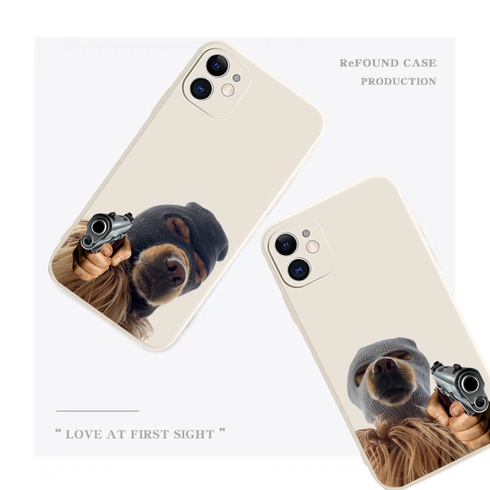 Ốp Điện Thoại Hình Chú Chó Vui Nhộn Chống Sốc Cho Iphone 13 Pro 11 Pro Max Xr 6s 7 8 Plus 12 Mini 14 Pro Xs Max