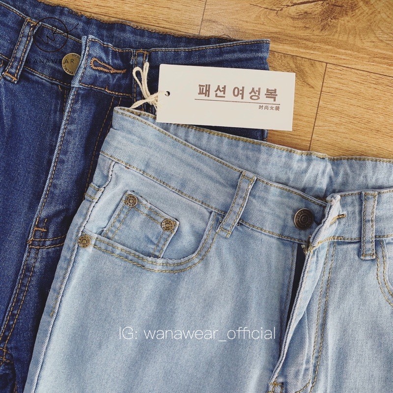 Quần jean ống loe dài lưng cao WANAWEAR quần bò nữ hot trend siêu tôn dáng hàng QC chất đẹp | BigBuy360 - bigbuy360.vn