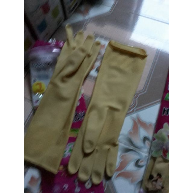 Găng tay cao su rửa bát Hợp Thành  hoặc Cầu Vồng loại dài dày đẹp