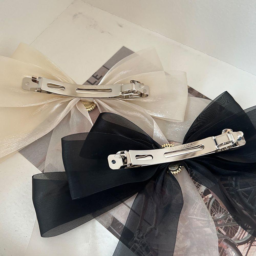 Kẹp Tóc Nơ Ruy Băng Đơn Giản Đáng Yêu Cho Nữ