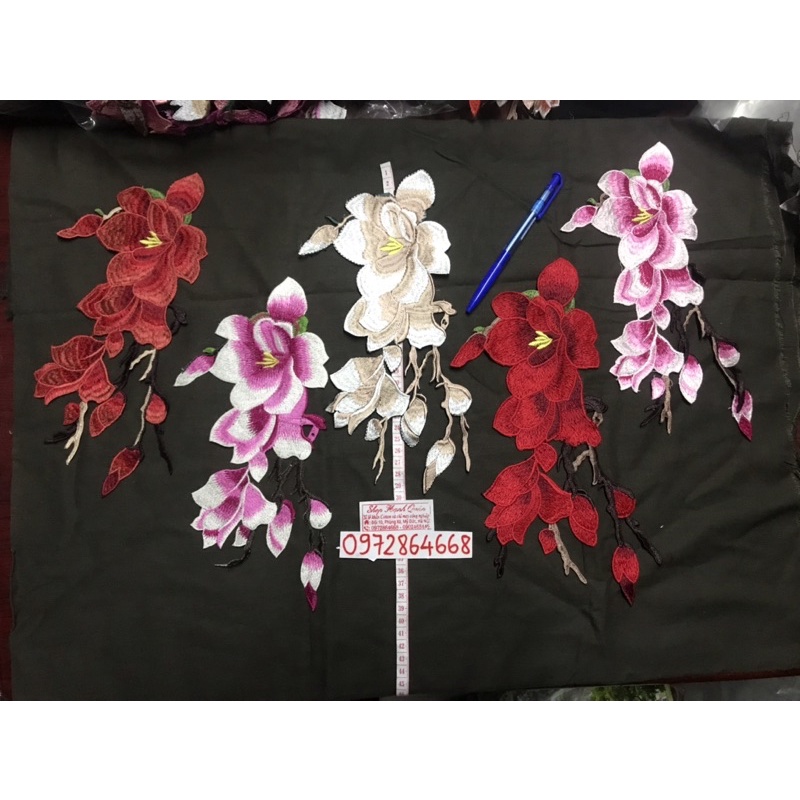 cành hoa mộc Lan thêu chỉ lụa dùng trang trí áo dài (Shop giao đơn tiền hàng từ 50k)
