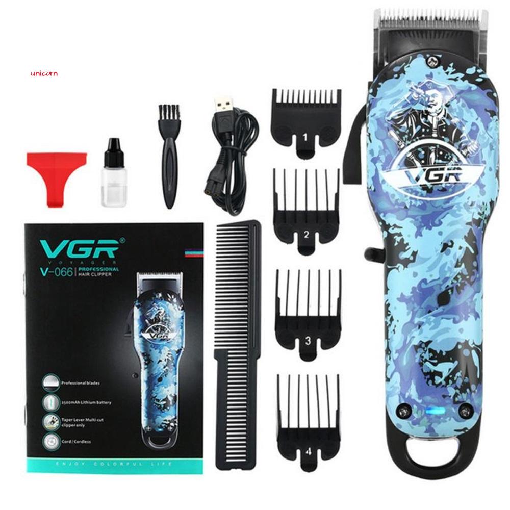 New VGR V-066 Electric Hiar Clipper USB Charging Stainless Steel Blade With Limit Comb