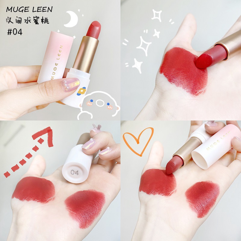 [Hàng mới về] Son môi MUGE LEEN mềm mượt mùi trái cây lâu trôi dưỡng ẩm chống thấm nước | BigBuy360 - bigbuy360.vn