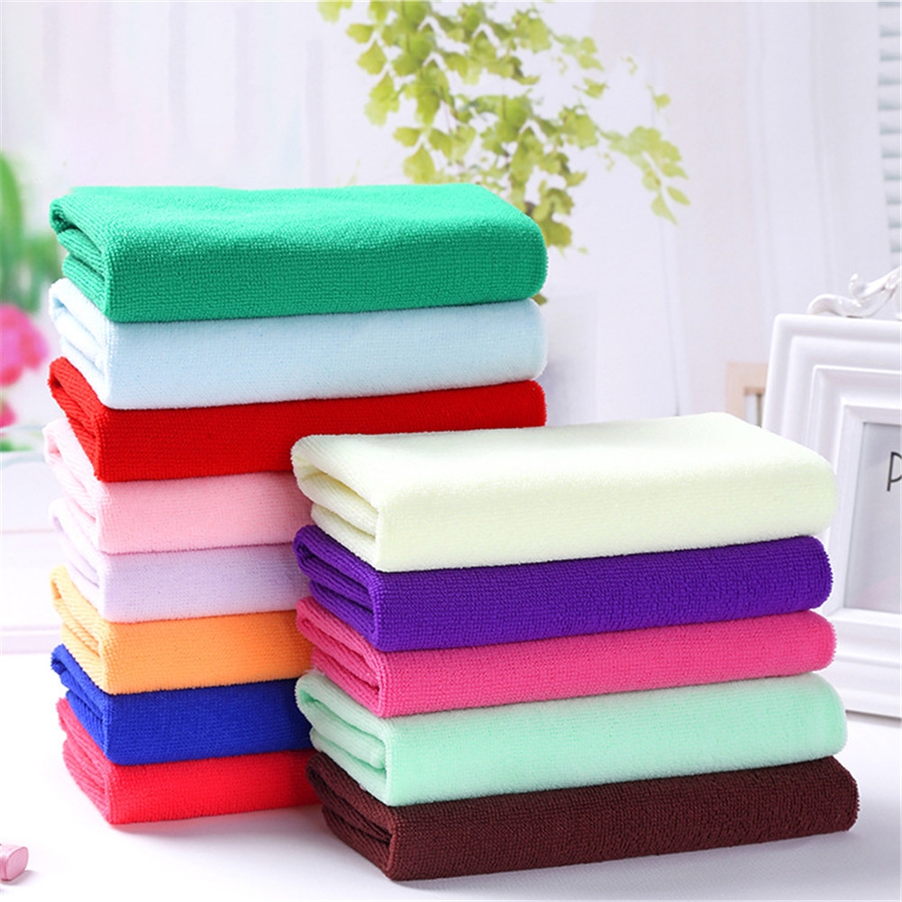 1PCS Khăn lau tay hình vuông nhỏ gọn chất liệu sợi cotton màu sắc ngẫu nhiên V3A4