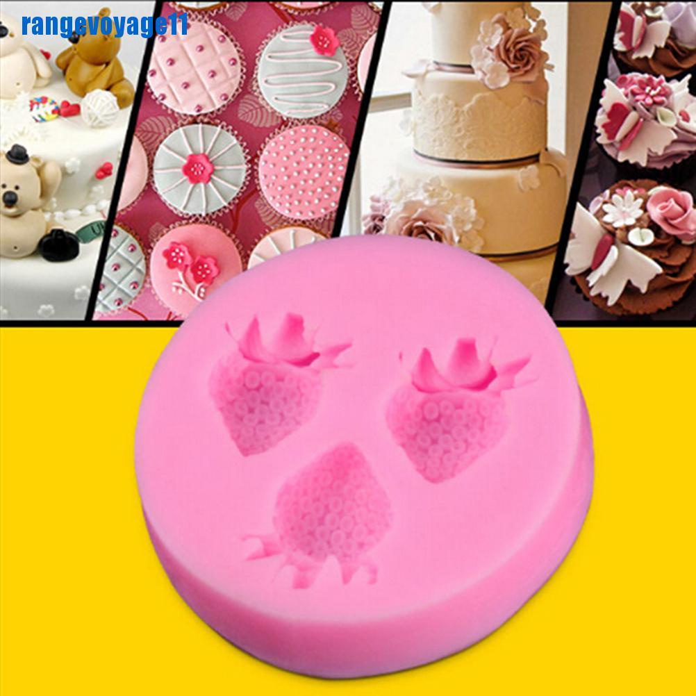 Khuôn Silicon Làm Bánh / Xà Phòng / Sô Cô La Hình Quả Dâu