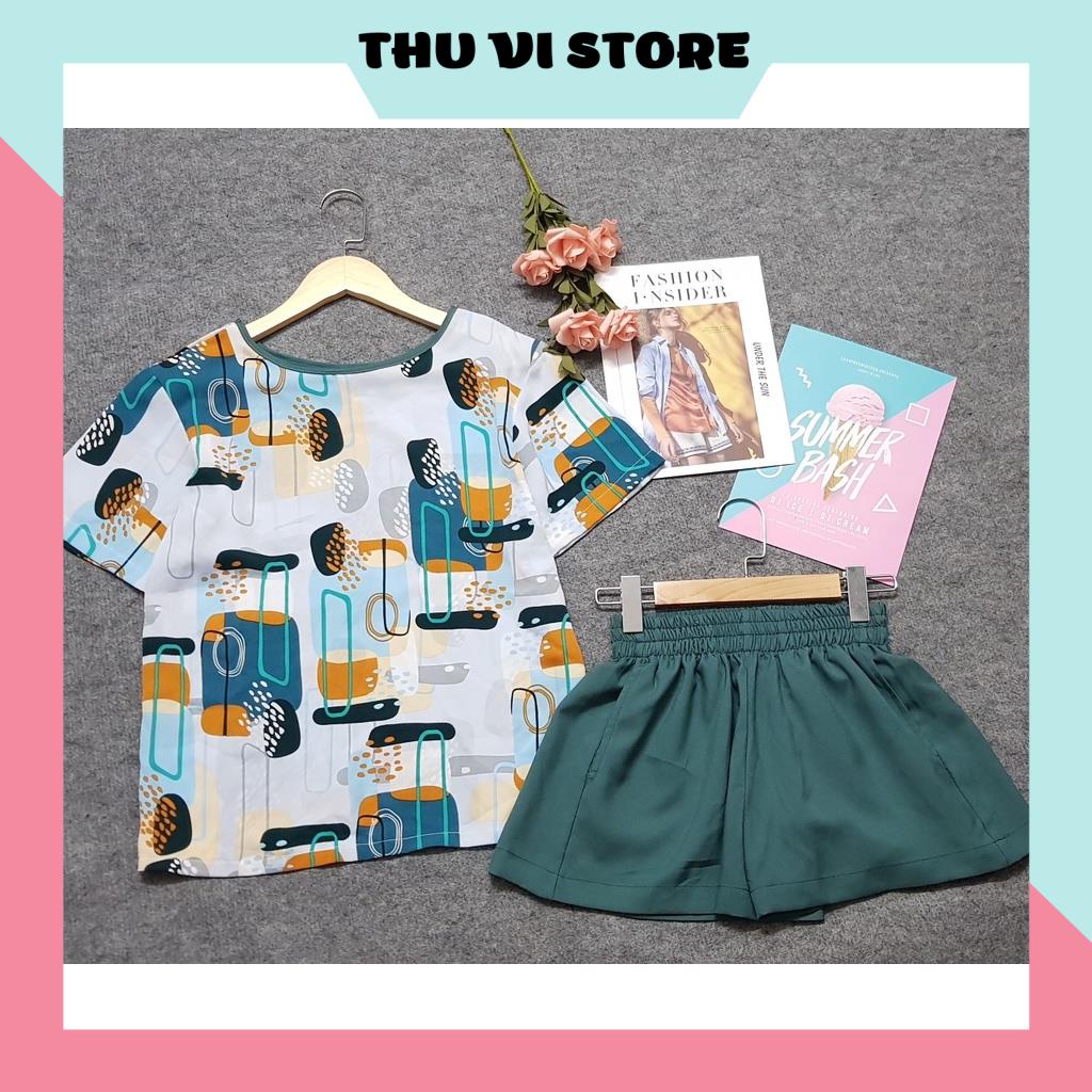 Đồ Bộ Nữ Mặc Nhà, Đồ Bộ Trung Niên Áo Nữ Cổ Tròn Họa Tiết Quần Sọc Màu Trơn, Hàng Có Size Chất Liệu Cao Cấp, Mặc Nhà, Đi | BigBuy360 - bigbuy360.vn