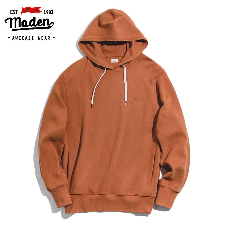 Áo hoodie MADEN tay dài màu sắc phong cách retro Nhật Bản 1930S thời trang hip hop cá tính dành cho nam