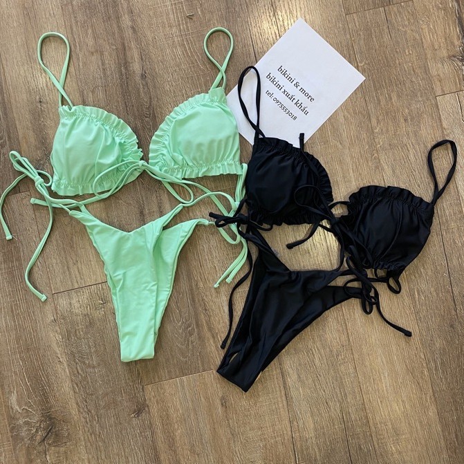 [BKN830] &lt;ÂU&gt; SET BIKINI XANH MINT QUẦN THONG/LỌT KHE