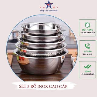 Sét Rổ Inox 5 Món Tiện Dụng