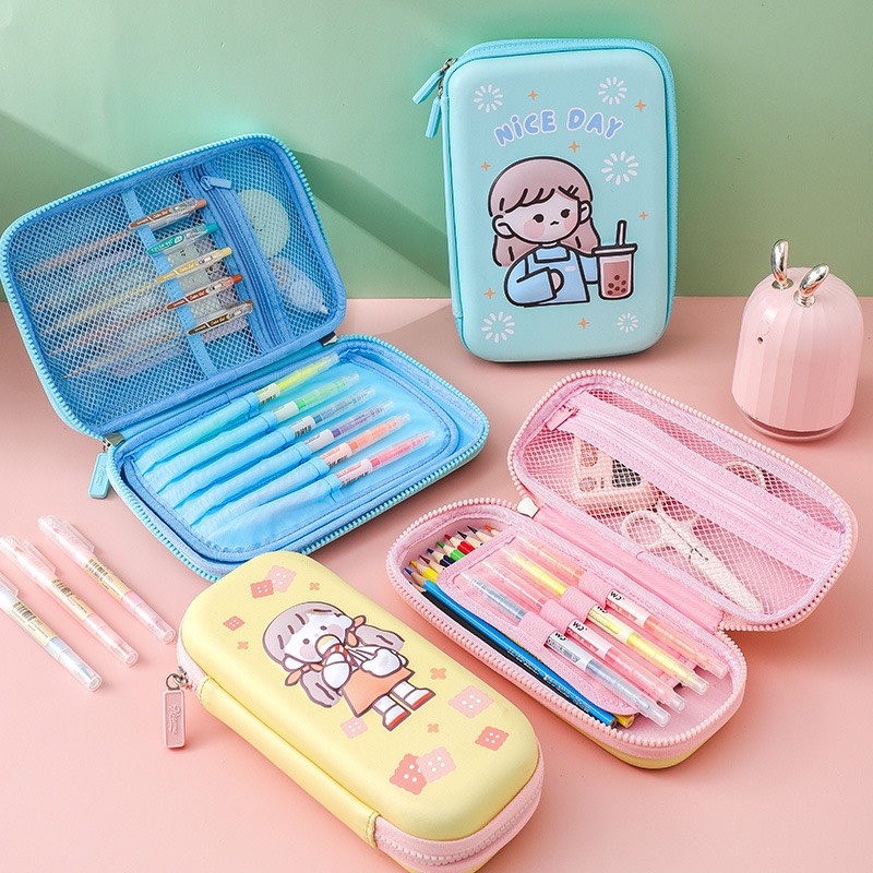 Hộp bút cho bé Unicoo bóp viết hình in 3d,họa tiết dễ thương, nhựa Eva chống thấm nước