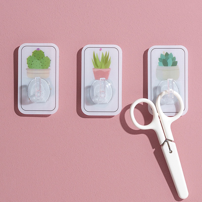 Móc treo đồ dán tường họa tiết cây cảnh dễ thương tiện lợi