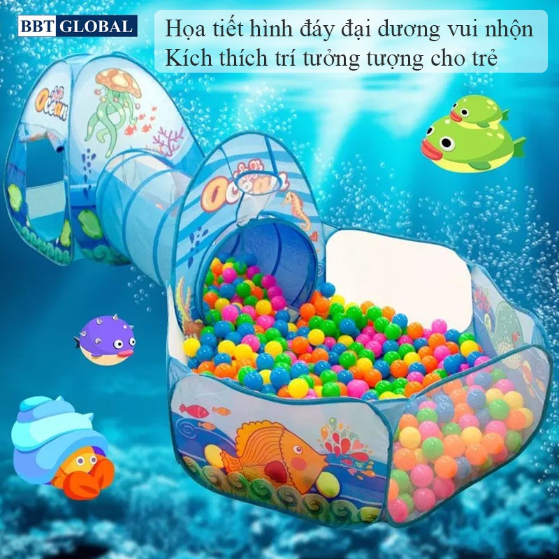 Nhà bóng chui ống 3 khoang đại dương xanh 1384