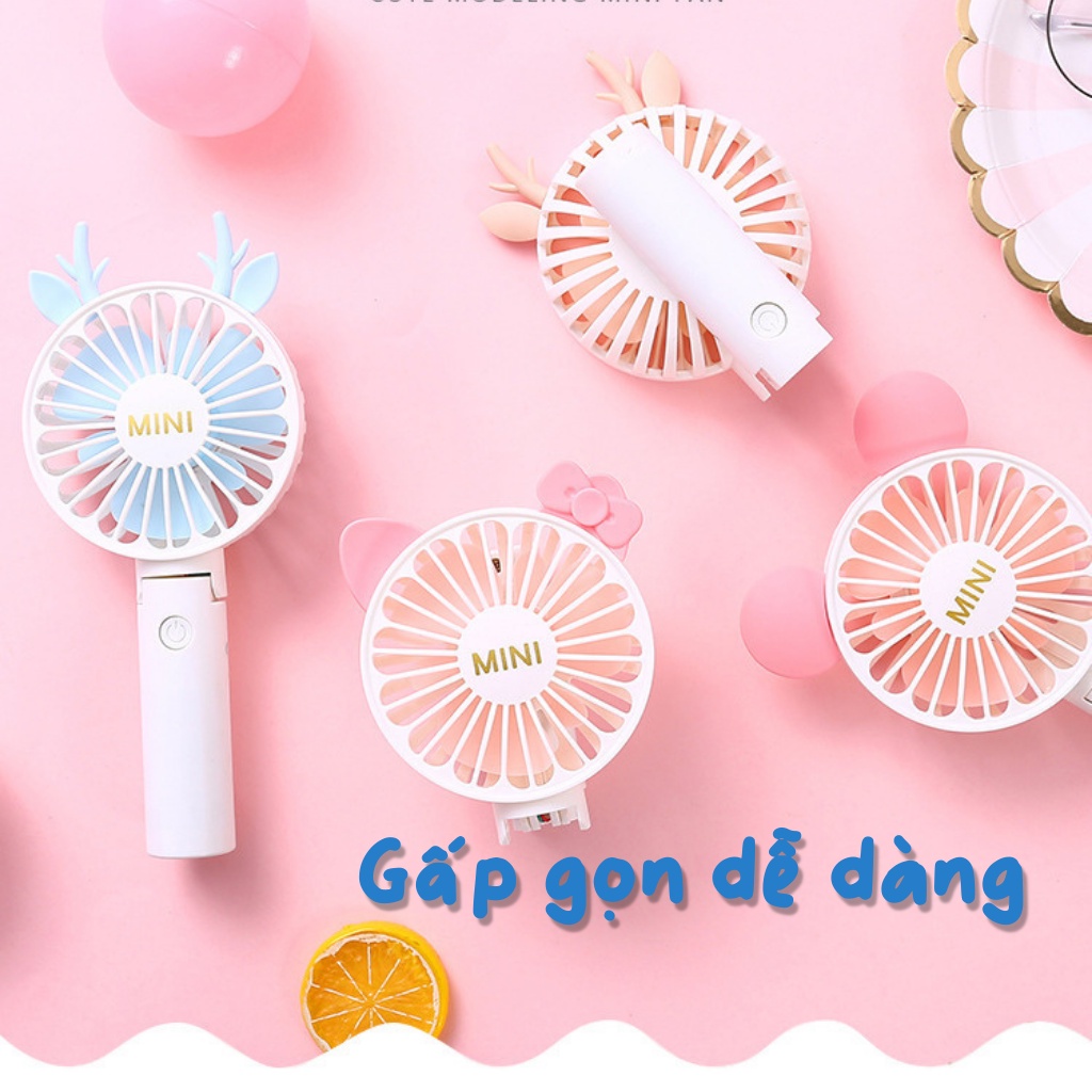 Quạt mini cầm tay làm mát chuồng hamster, sạc USB