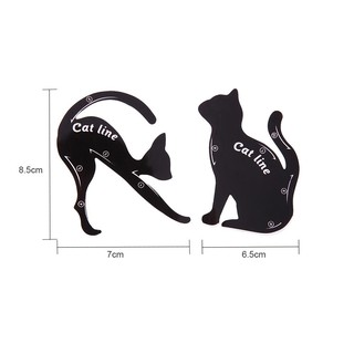 High Pro 2pcs/Set Cat Eyeliner Stencil Makeup Eyebrow Models Stamp Template Card