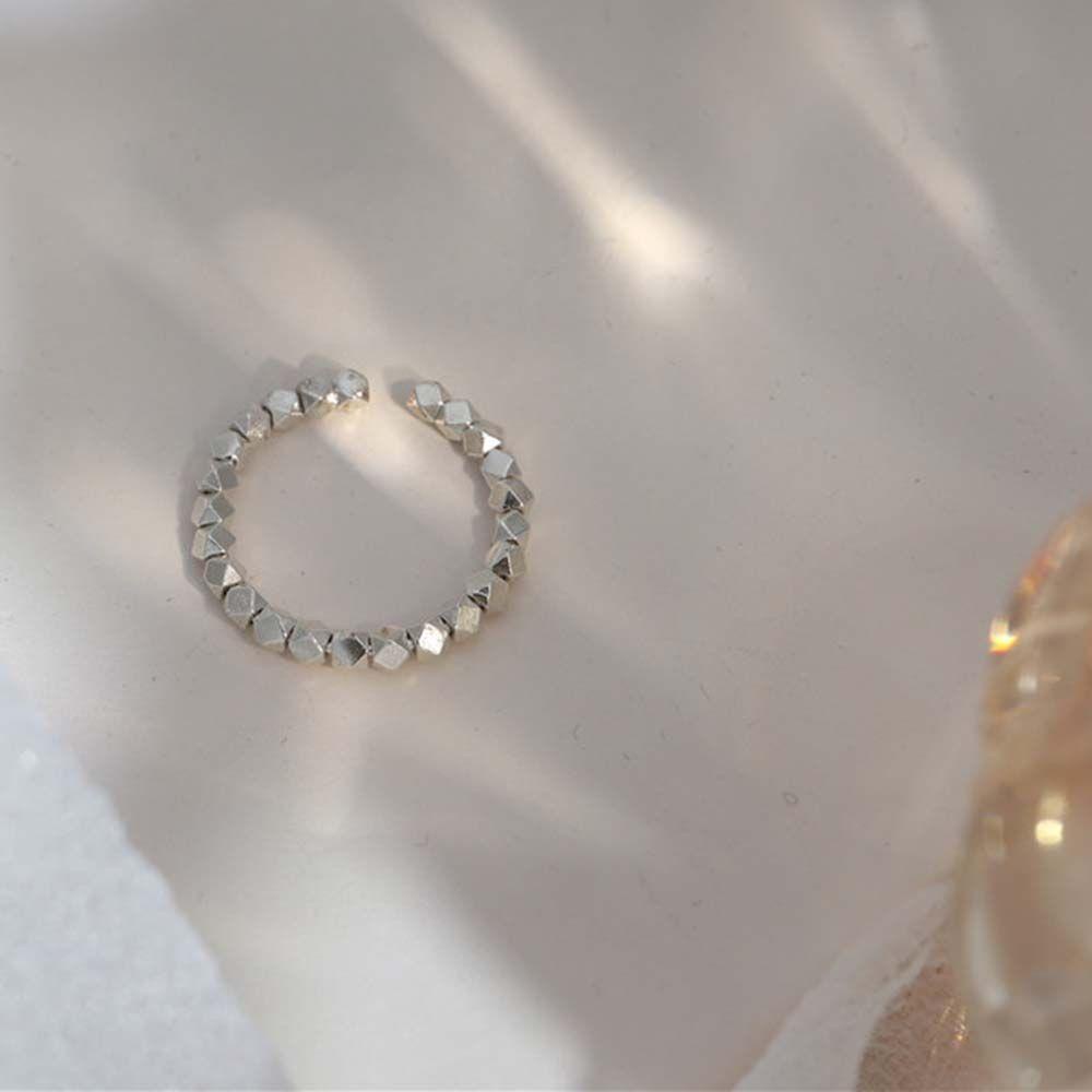Nhẫn Tay QQMALL Đính Hạt Vuông Thanh Lịch|Nhẫn Handmade Hình Vuông Đính Hạt Nhiều Màu Sắc