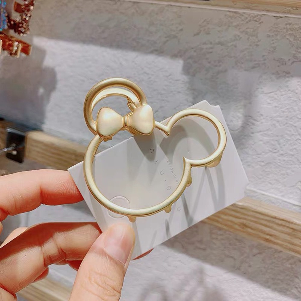 Kẹp Tóc Kim Loại Hình Chuột Mickey Xinh Xắn Dành Cho Nữ