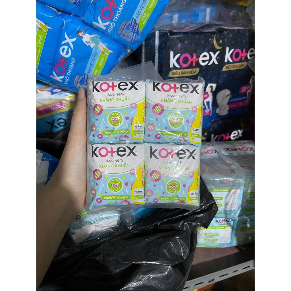 Băng vệ sinh Kotex mini meow ban ngày,ban đêm cool siêu mềm,hàng ngày kháng khuẩn 8m