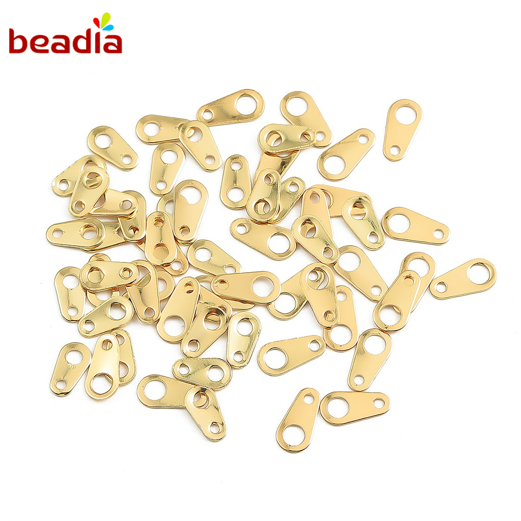 Set 10 đầu nối BEADIA bằng đồng mạ vàng 18K dùng làm trang sức thủ công
