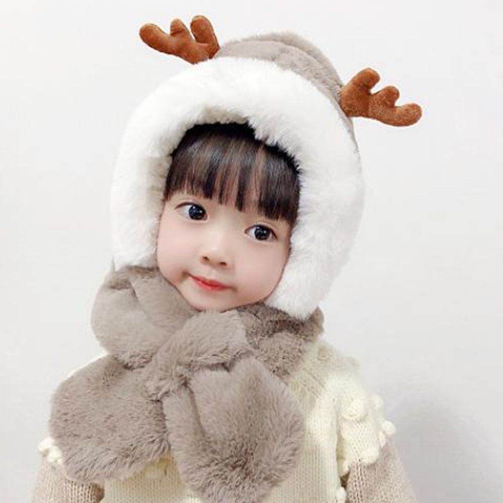 Mũ len khăn quàng cổ giữ ấm tai phong cách Hàn Quốc thời trang cho bé