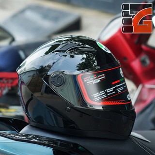 [TẶNGTÚIĐỰNG + KHĂNTRÙM + BH12THÁNG] Nón Fullface AGU đen bóng A138