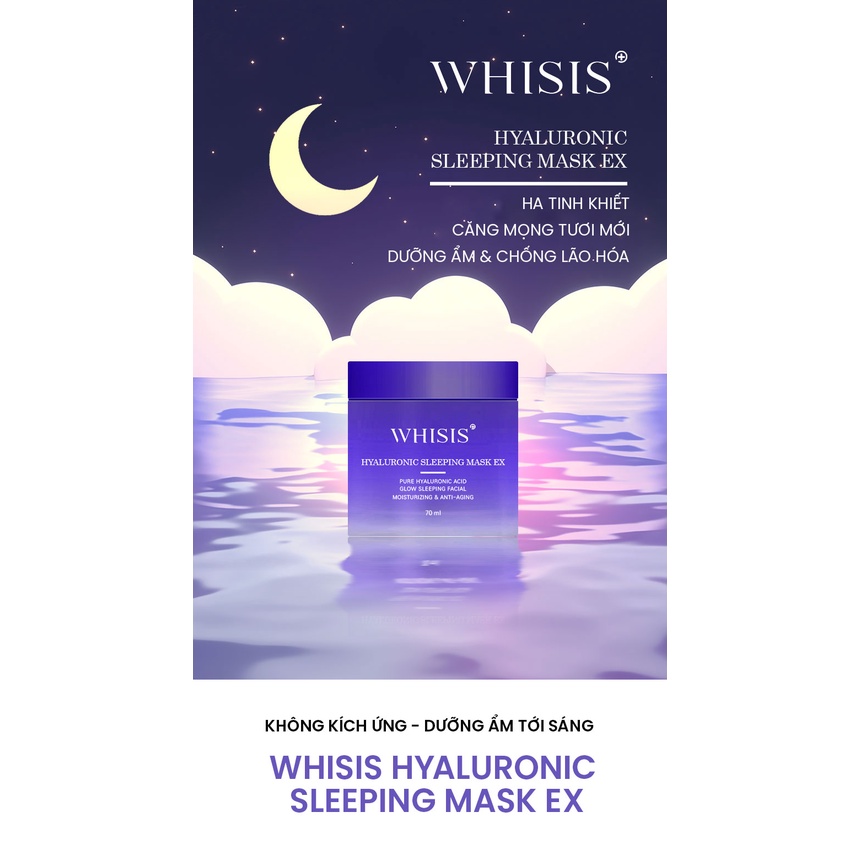 Mặt nạ ngủ cấp ẩm, chống lão hóa WHISIS HYALURONIC SLEEPING MASK EX - Sample 3ml