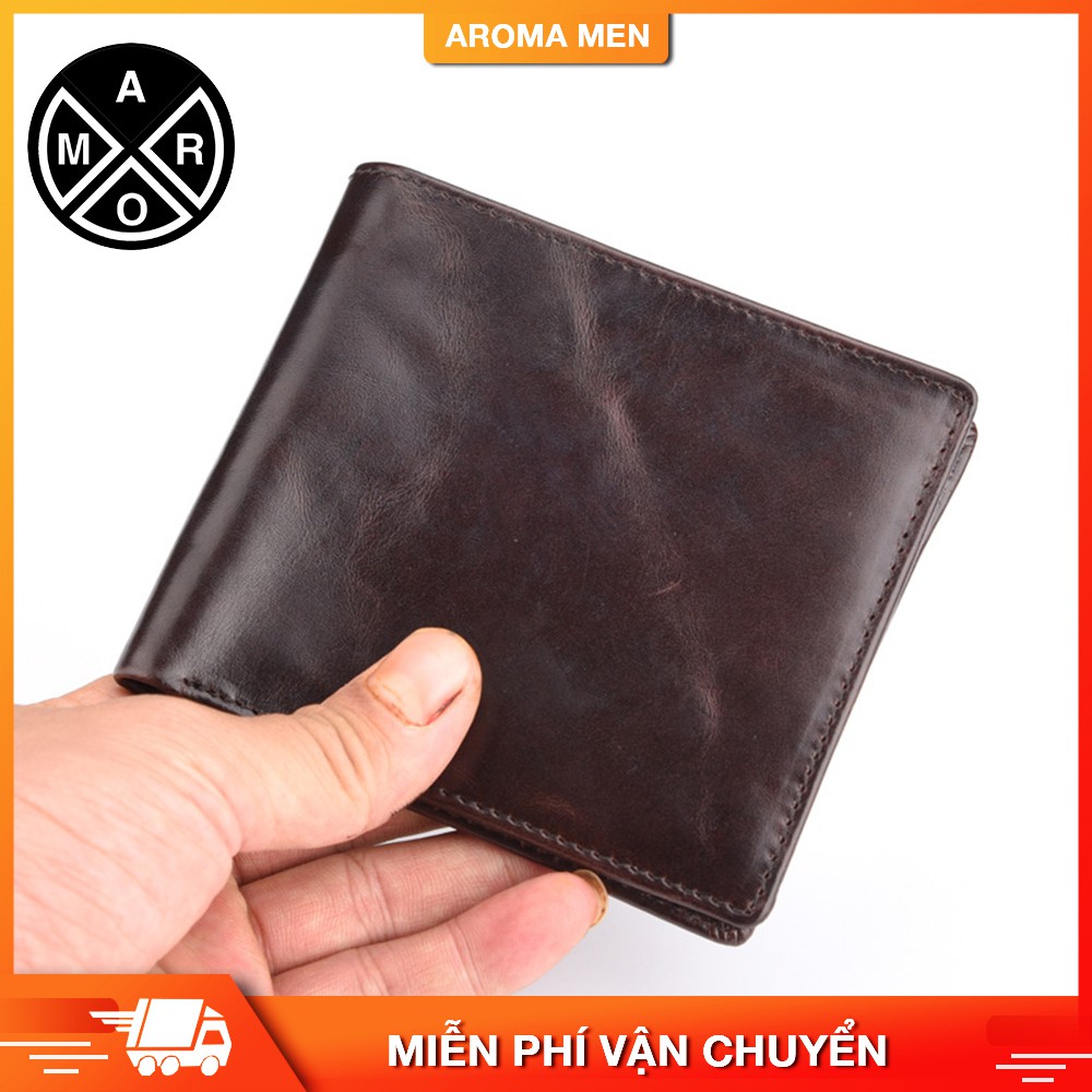 Ví nam da thật thiết kế đơn giản manh mẽ nam tính AMV62 - SHOP.AROMA