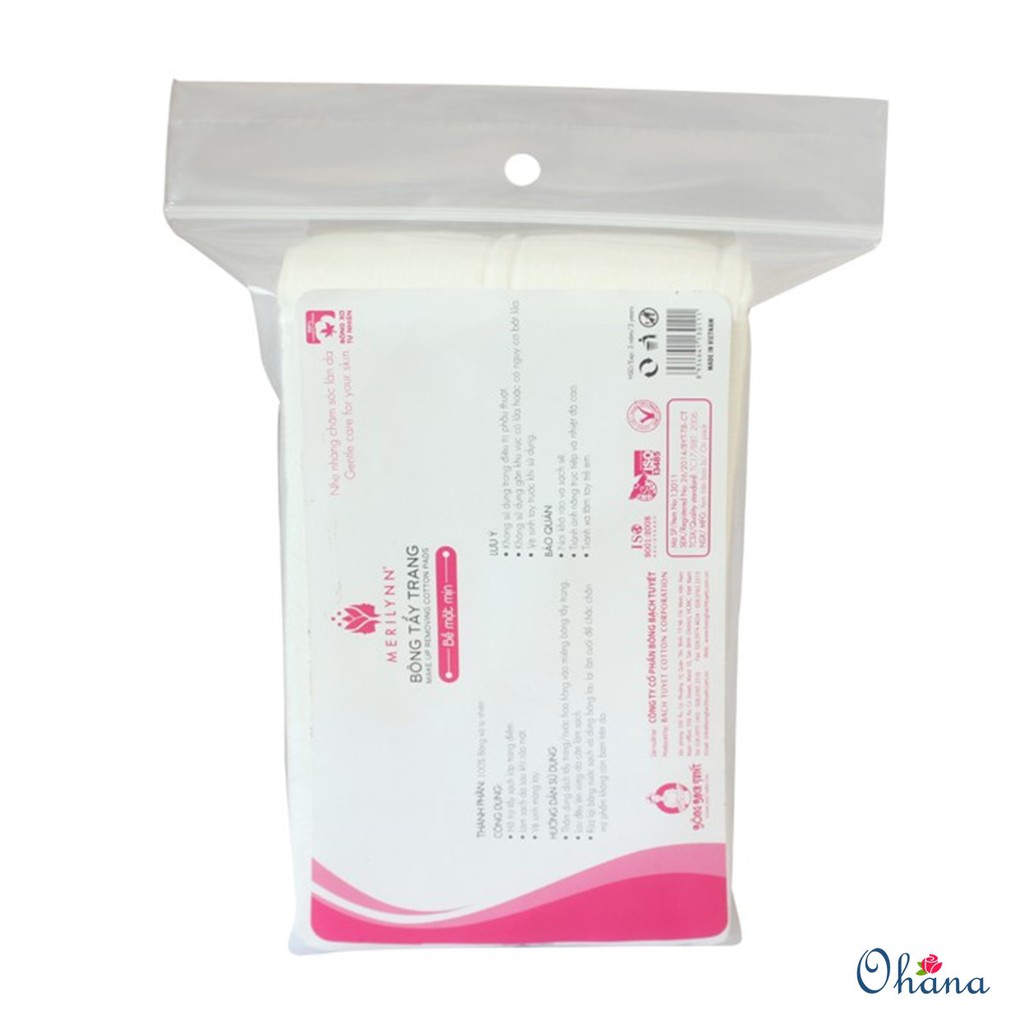 Bông Tẩy Trang Bạch Tuyết Merilynn Bề Mặt mịn (180 Miếng/gói) | BigBuy360 - bigbuy360.vn
