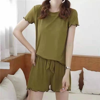 Bộ Đồ Ngủ Vải Lụa Mát Thời Trang Xuân Hè Cho Nữ