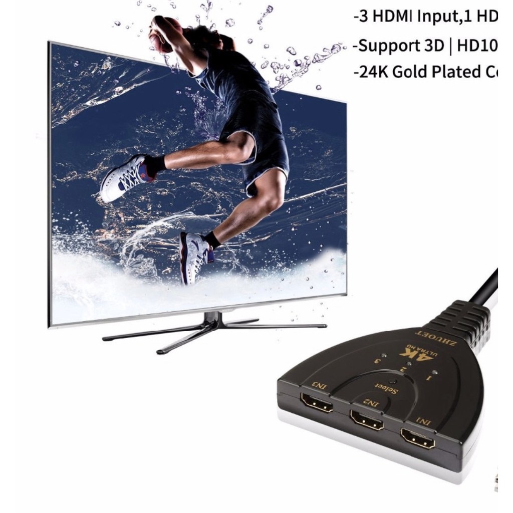 [Mã ELHACE giảm 4% đơn 300K] Bộ Gộp 3 Cổng Hdmi 4k 1080p Dvd Hdtv Xbox Ps3 Ps4