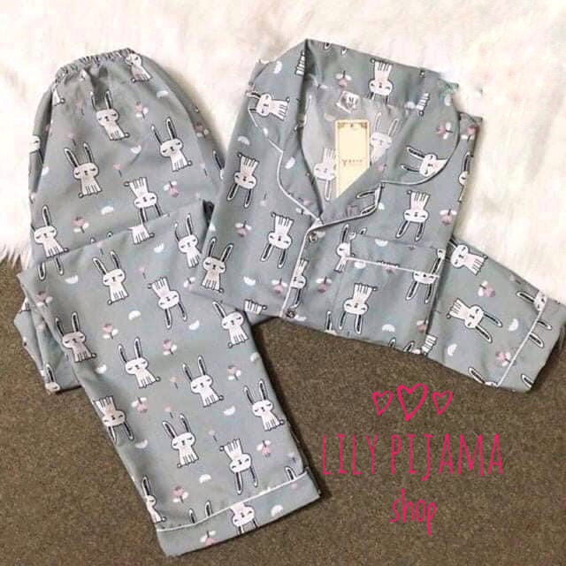 Set Pijama Dài Tay Kate Nữ 🌸 Đồ bộ ngủ áo sơ mi thun dài tay quần dài pizama hoạt hình ulzzang mặc ở nhà SIÊU HOT 🌸