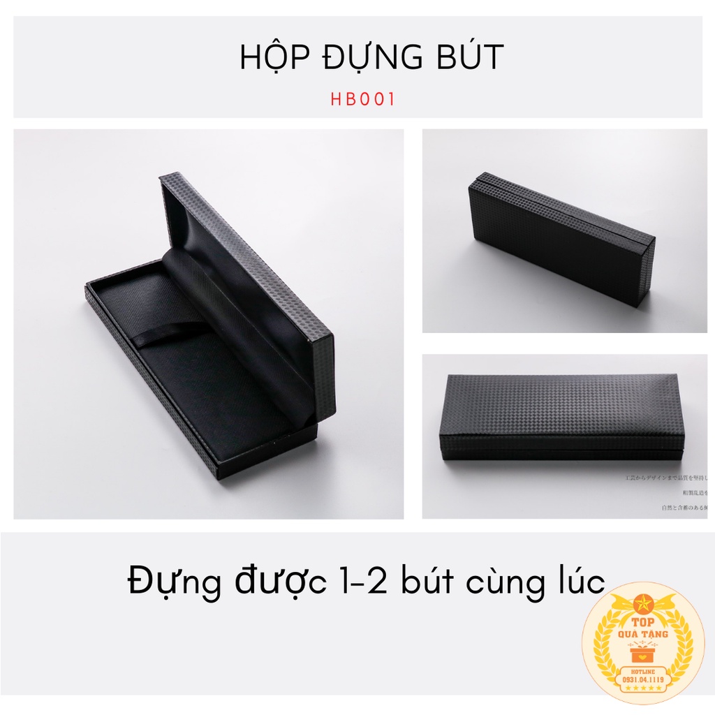 Hộp đựng bút ký khắc tên HB001 | Hộp đựng bút ký bằng da simili cao cấp làm quà tặng bút ký quà sinh nhật