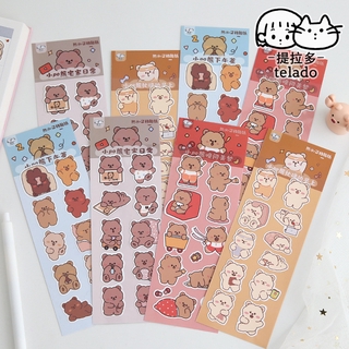 Sticker Hình Gấu Trang Trí Sổ Nhật Kỹ Dễ Thương