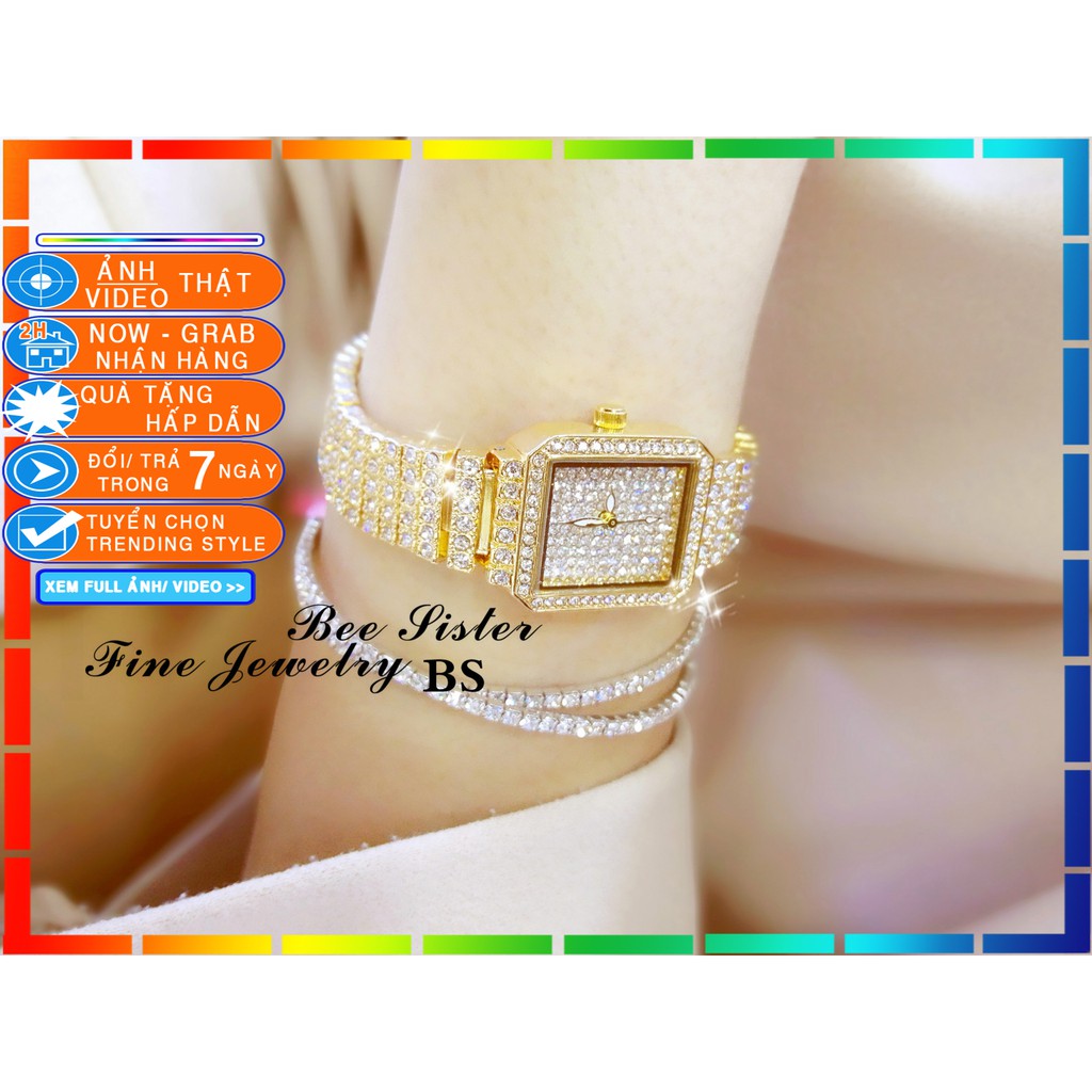 ( HOT DEAL )✨ĐỒNG HỒ NỮ✨THỜI TRANG NỮ✨CHÍNH HÃNG BS ĐÍNH ĐÁ FULL MẶT VÀ VIỀN DẠNG LẮC TAY SÁNG LẤP LÁNH PHỐI ĐỒ DỰ TIỆC