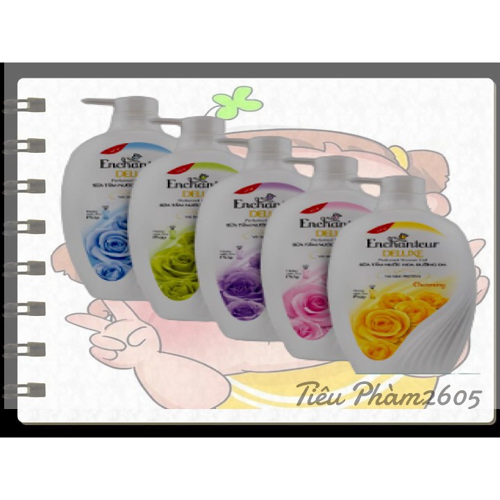 Sữa tắm nước hoa dưỡng da Enchanteur Charming/ Sensation/ Delightful/ Romantic/ Magic 650gr