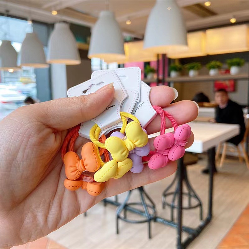 Dây Cột Tóc Cao Su Thắt Nơ Nhiều Màu Phong Cách Hàn Quốc Dễ Thương